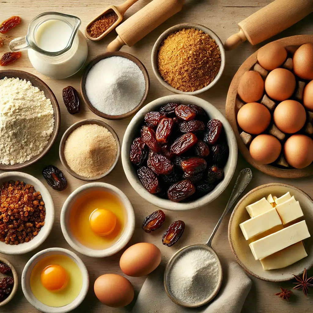 Ingredients for Sticky Toffee Pudding